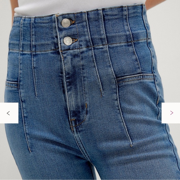 Free People We the Free Jayde Flare Jeans 28 Retro High Rise Hippie Bohemian - Picture 3 of 13